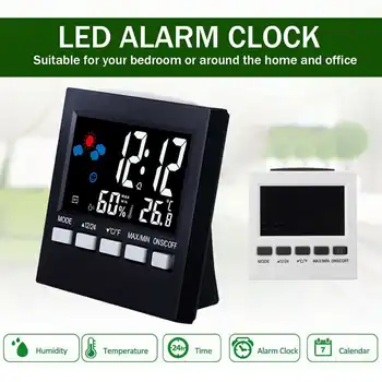 

Dual-Alarm Clock Weather Forecast Calendar Temperature Humidity LED display Thermometer Hygrometer Weather Station Forecast