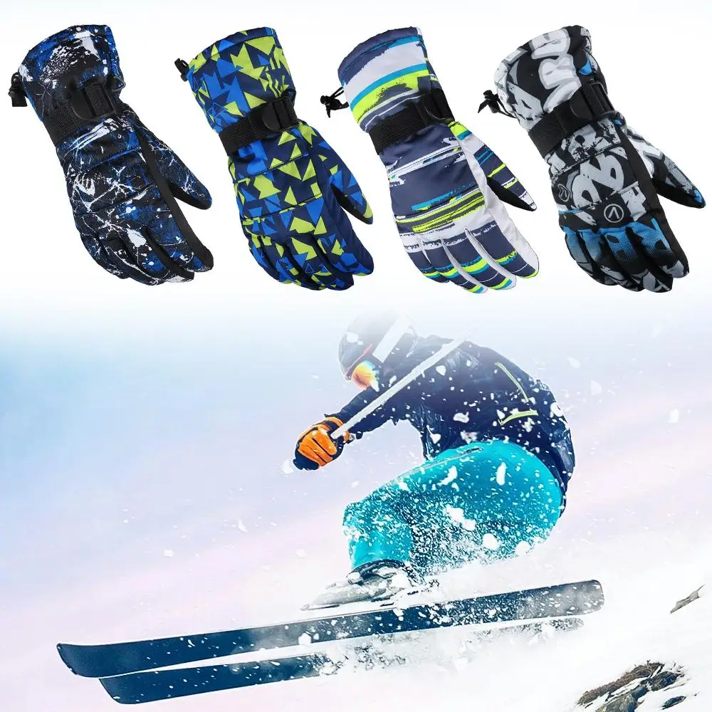 

M-XL Thermal Ski Gloves Men Women Winter Fleece Waterproof Warm Child Snowboard Snow Gloves Motorcycle Thermal Snow Gloves