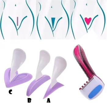 

1 set of women's bikini personal shaver sexy pubic razor intimate shaping tool silicone shaver template Y12.5
