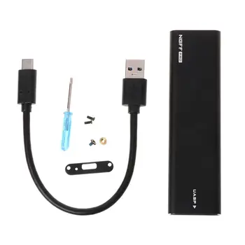 

USB-C M.2 NGFF Hard Drive Enclosure B Key SATA SSD Reader to USB 3.0 Adapter Aluminum Portable D08B