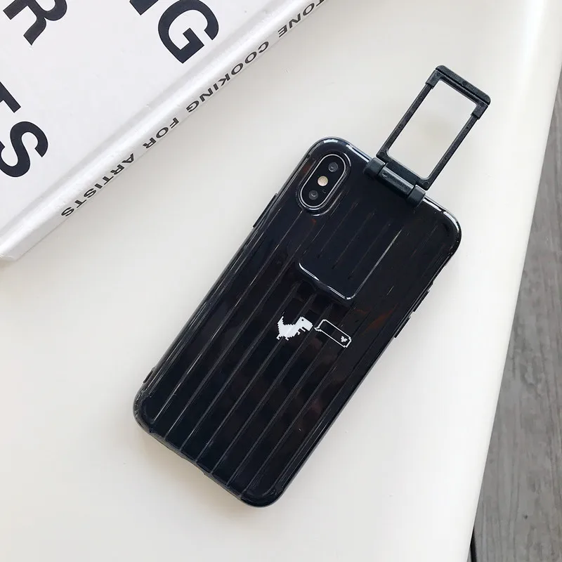 Милая Ручка Чемодана для багажа с динозавром, пара чехол для iPhone 6 6s 7 8 Plus X XS XR XSMax, мягкий чехол