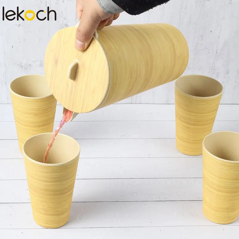 LEKOCH upмаркет бамбуковая бутылка для воды для детей BPA бесплатно 1 чайник 4 чашки биоразлагаемые экологически чистые местный склад быстрое прибытие
