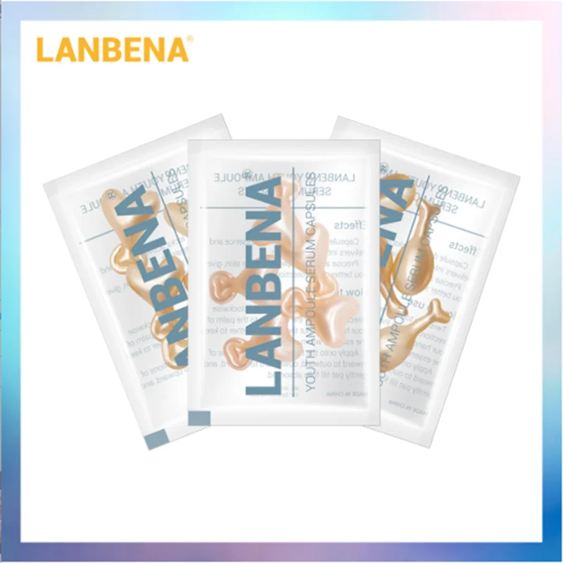 LANBENA ампулы капсула для сыворотки антивозрастной укрепляющий увлажняющий отбеливающий крем для лица с покрытыем цвета чистого 24 каратного золота пептид+ улитки уход за лицом крем для кожи вокруг глаз, уход за кожей, 15 шт