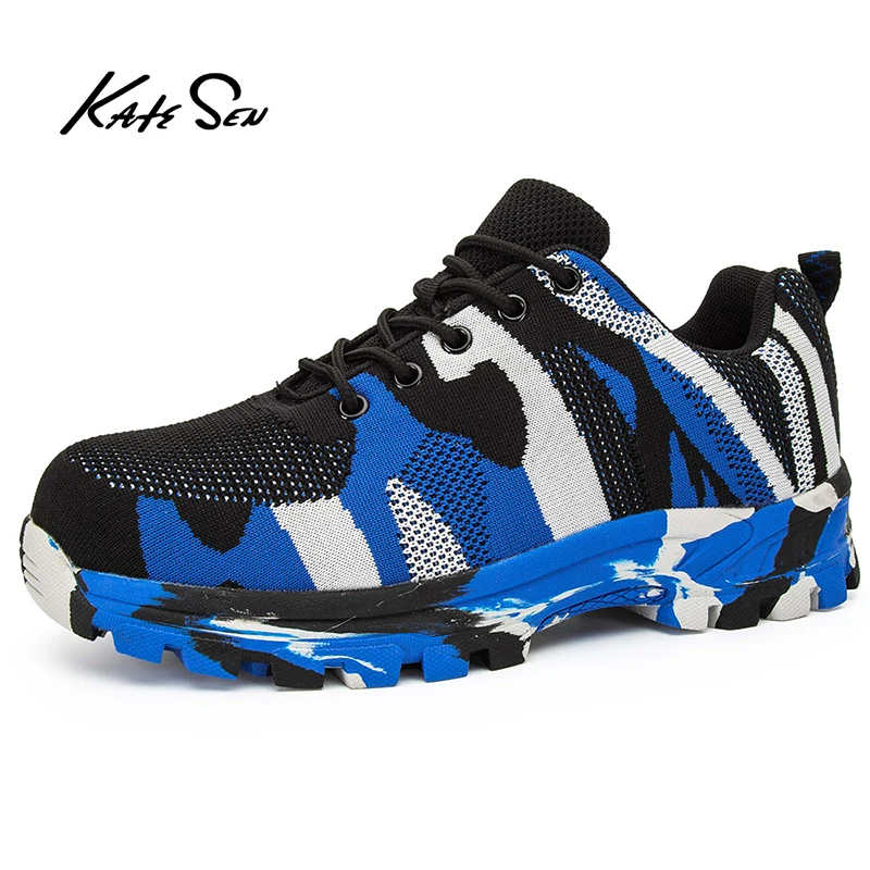 

Men's Breathable Steel Toe Cap Safety Shoes Men Outdoor Anti-slip Steel Puncture Proof Construction Boots Work Shoes