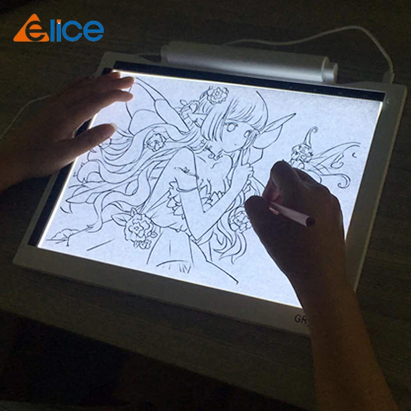 Elice 2020 new battery style support charging function ABS frame LED  Drawing Tablet Digital Graphics Pad Tracing Drawing Board - AliExpress