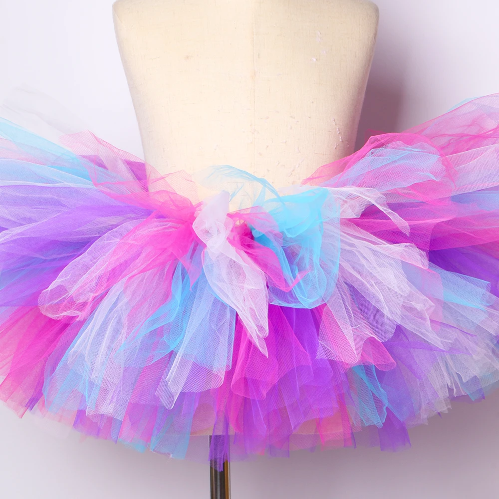 Fluffy Children Girls Tutu Skirt Rainbow Kids Tutu Skirt Toddler Baby Girl Birthday Party Costume Cake Smash Tulle Girls Skirts