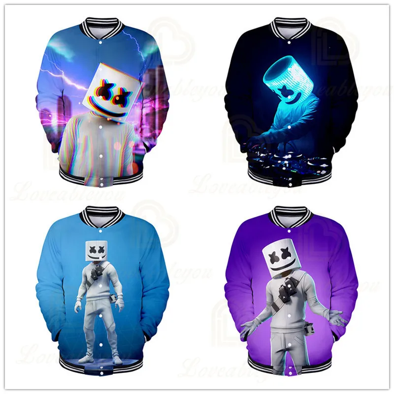 

Music DJ Polyester 3D Printing Men's and Women's Baseball Uniform Youth Campus Spring Autumn Cool Clothing