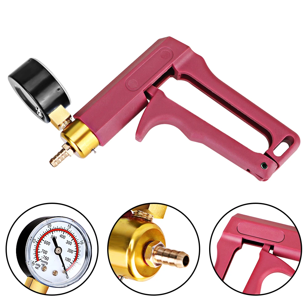 Brake Bleeder Tester Set Vacuum Pump Carrying Case Screw Adapter