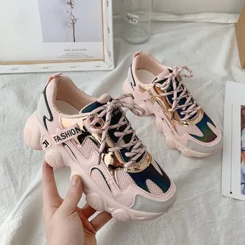 

Women Sneakers 2020 Fashion Platform Sneakers Ladies Brand Designer Chunky Casual Shoes Lace-Up Woman Basket Sports Dad Shoes