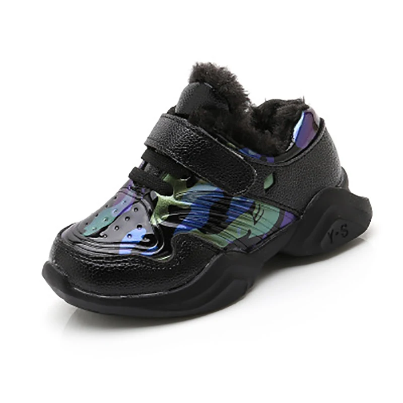 

2019 Autumn winter children's Shoes Fashion Sports Running Shoes Breathable Outdoor Shoes Plus velvet plus cotton casual shoes