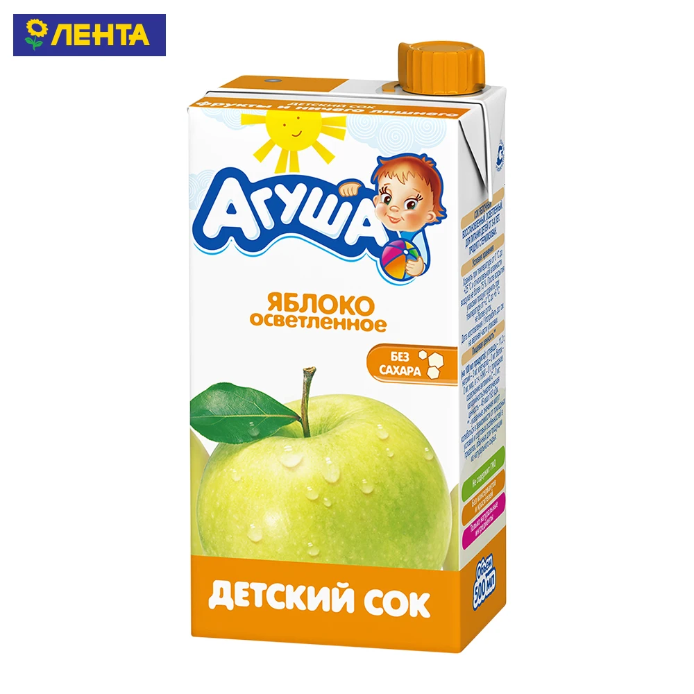 Сок Агуша 500г яблоко осветленное от 3-х лет тба (4602541002947)
