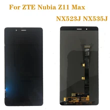 6.0" AMOLED display for ZTE Nubia Z11 Max NX523J LCD + touch screen digitizer assembly for ZTE Nubia NX535J display repair parts