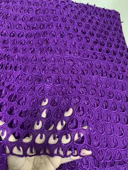 

Purple New Arrival high quality african cord lace fabric,chemical lace water soluble guipure lace fabric for wedding party dress