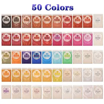 Epoxy Resin Pigment, 50 Colors Mica Powder Resin Dye, Natural Pigment for DIY Soap Making, Bath Bomb Colorant, Bright Nail Art 1