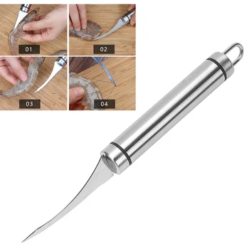 

2pcs Multi-purpose Shrimp Line Shears Stainless Steel Food Scissors Shrimp Peeler Prawn Shells Remover for Home Kitchen