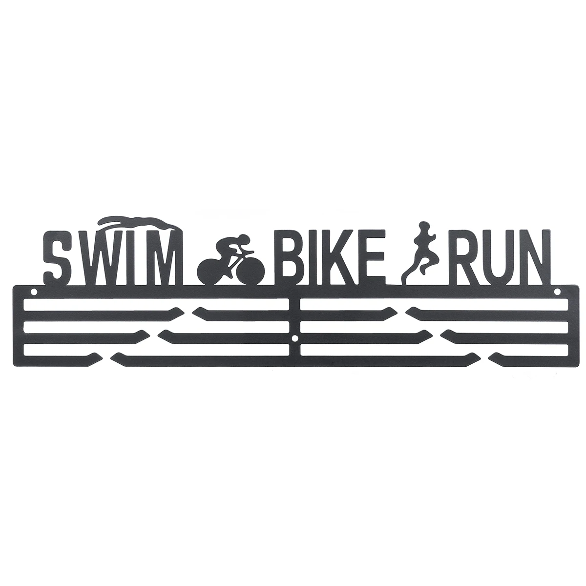swim bike run Вдохновляющая медаль Вешалка металлическая медаль держатель спортивная медаль дисплей стойка держать 36+ медали - Цвет: swim bike run