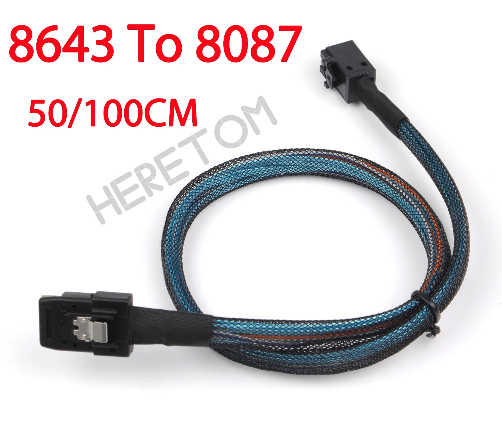 MINI SAS 8643 To SFF 8087 HD Server Data Cable Mini-sas HD SFF-8643 Data Server Hard Disk Raid Cable 50cm 100cm