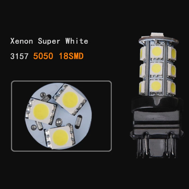 20X чистый белый(6000 K) 18SMD светодиодный Автомобильный задний стоп-светильник 3156 3057 3457