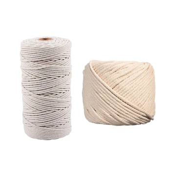 

1pcs mx200M Natural Handmade Cotton Cord Macrame Yarn Rope & 1Pcs Durable 4mmx100 Meters