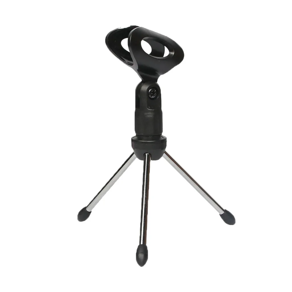 Universal Adjustable Desk Mic Stand Desktop Tabletop Table Top Short  Microphone Stand with Non-Slip Mic Clip