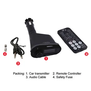 

Green LCD Display MP3 Player FM Transmitter Aux-In SD/MMC/USB Modulator DC12V