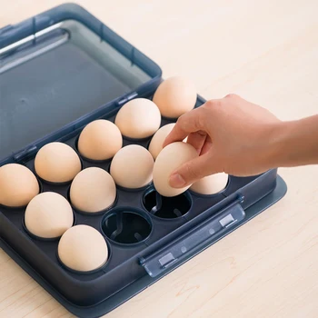 

15 Grids Egg Container Plastic Storage Case With Lid Eggs Tray Case Container Kitchen Storage Box For Egg Kitchen Accessories