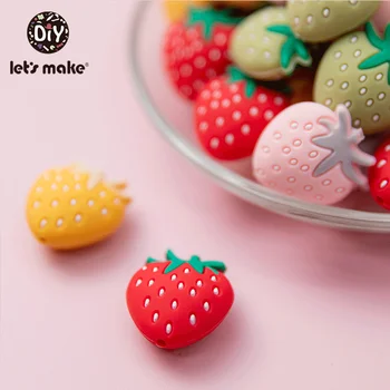 

Let‘s Make 100pc Baby Strawberry Beads Silicone Beads Teething Rodents DIY Pacifier Chain Teething Necklace For Children Product