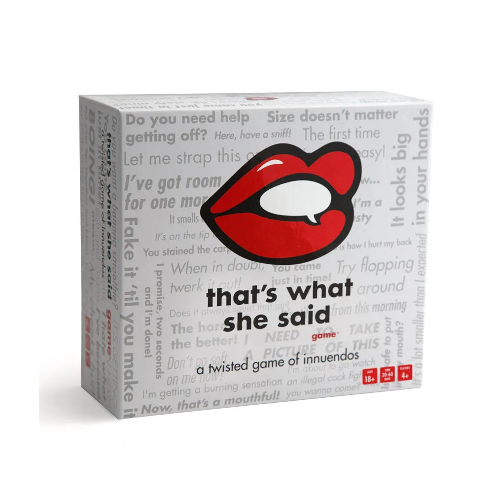 That's What She Said Board Game Drinking Party Card Game Funny Family Friend Entertainment Playing Card Board Games That's What She Said Board Game Drinking Party Card Game Funny Family Friend Entertainment Playing Card Board Games