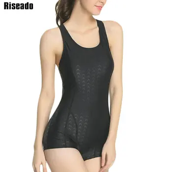 

Riseado Sport One Piece Swimsuit Solid 2020 Swimwear Women Racer Back Competitive Training Swimsuits Boyshorts Bathing Suits