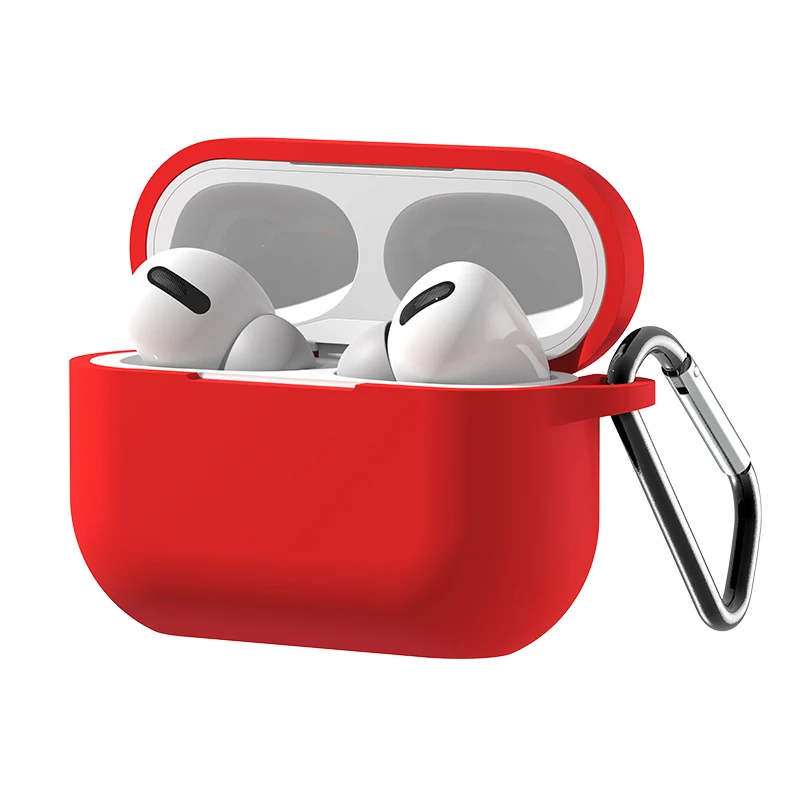 TOPK чехол для наушников для Airpods Pro Чехол Силиконовый защитный беспроводной Bluetooth наушники сумка для Apple Airpod Pro 3 Чехол - Цвет: Red For AirpodsPro