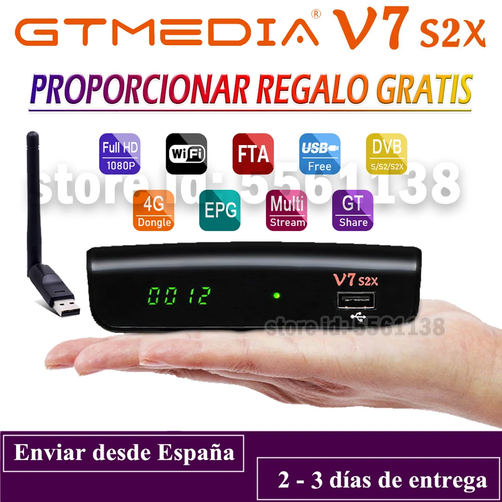 Цифровой приемник GTmedia V7 S2X HD с поддержкой usb Wi Fi DVB S2 H.265 V7S2X декодер питанием от V7S TV