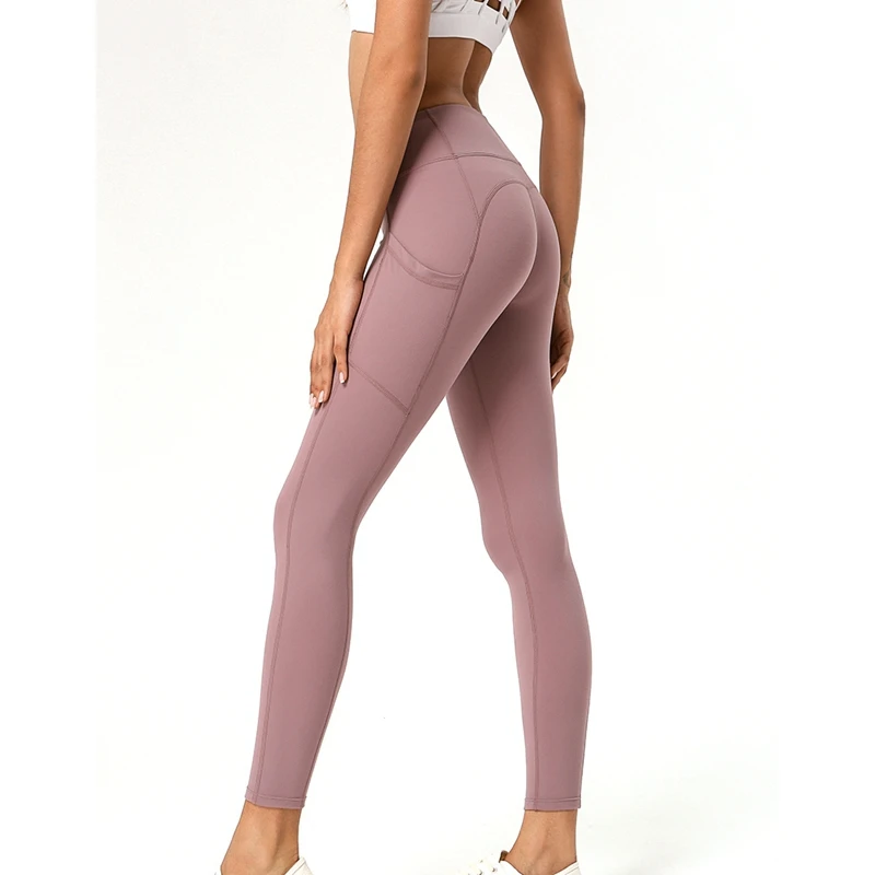 Yoga Pants Ladies High Waist Smooth Tights Trousers Running Pants
