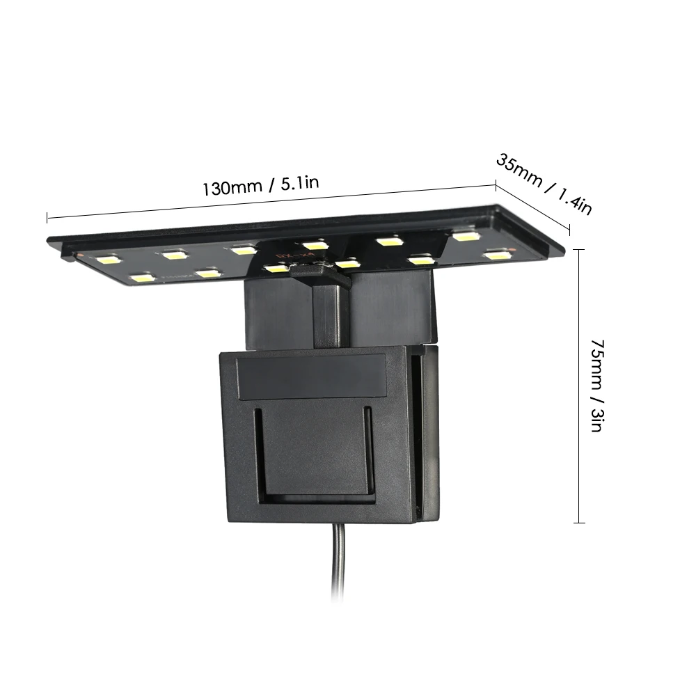 DADYPET 5W Fish Lighting Ultra-thin Aquarium LED Light Ultra Bright Clip-on Lighting Lamp 12 LEDs for Aquarium Fish Tank