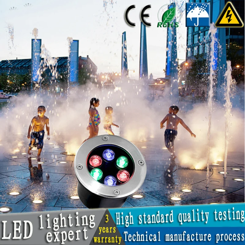 Водонепроницаемый светодиодный светильник для сада подземный 1 Вт-36 Вт COB RGB IP68 открытый похороненный садовый путь точечное утопленное освещение 85-220 В