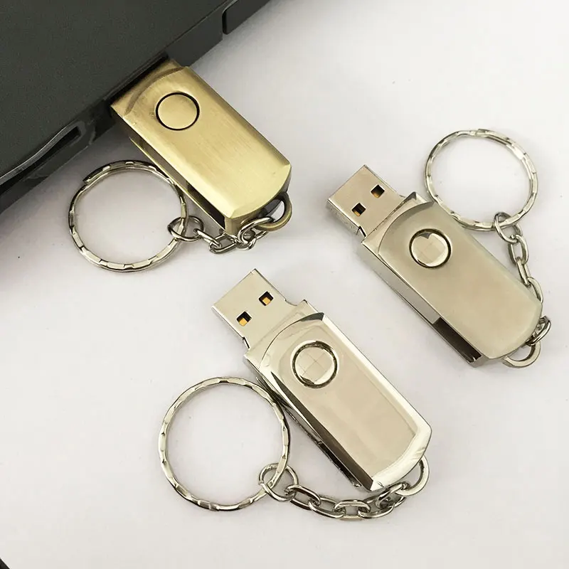 Новое металлическое вращение Usb флэш-накопитель 2,0 4 ГБ 8 ГБ 16 ГБ 32 ГБ 64 ГБ логотип Заказные флешки творческий большой палец U диск устройство для хранения