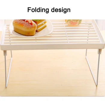 

1 Pcs Storage Rack Shelf Foldable Holder Organizer Stackable Kitchen Bathroom Cupboard OCT998