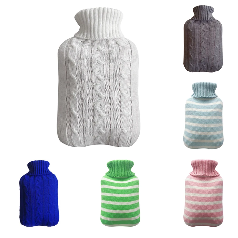 

1000ml Warm Protective Heat Preservation Cover Safe Knitted Cold-proof Hot Water Bottle Covers Removable Washable Gift for Girl