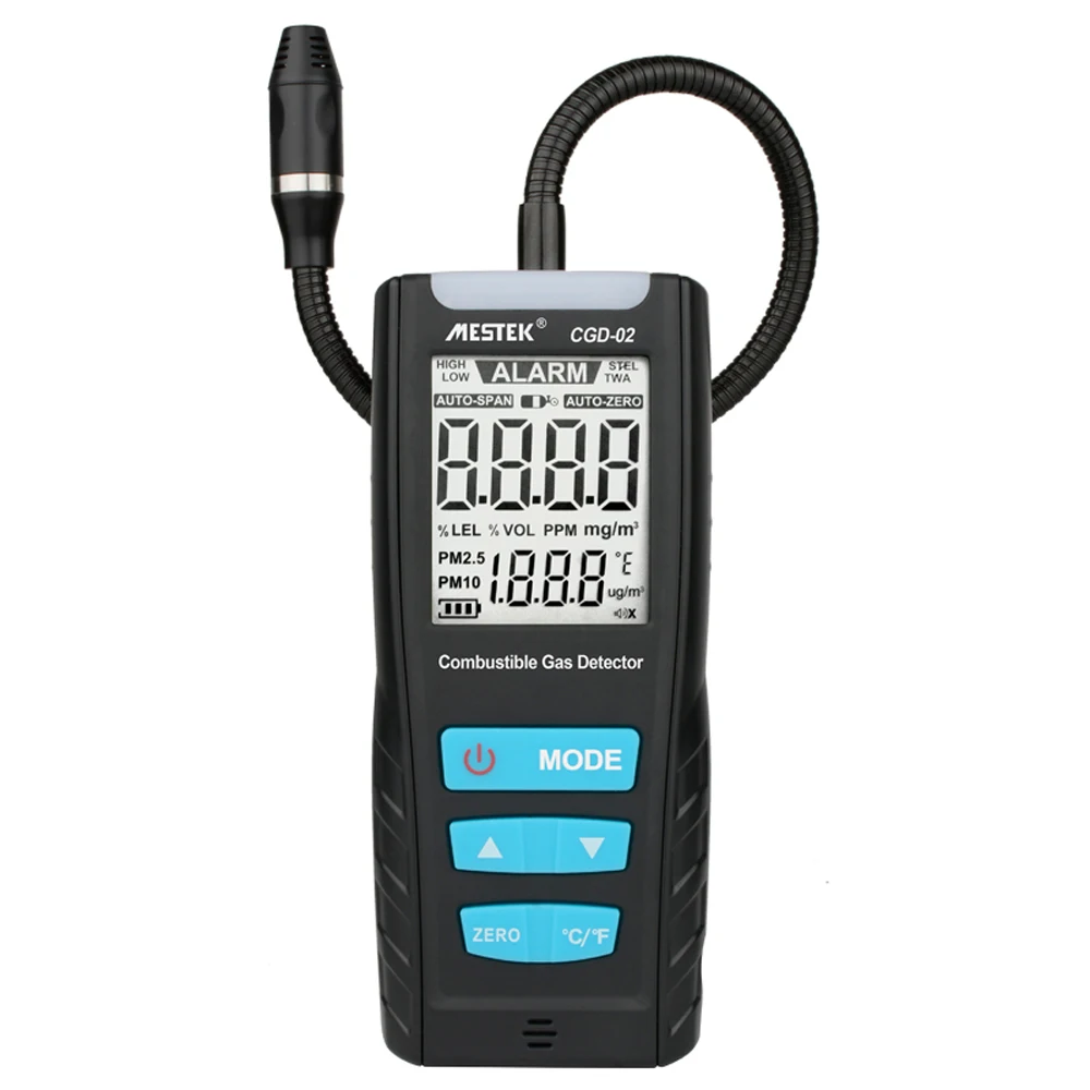 Для MESTEK анализатор газа метр автомобильный горючий газовый датчик, детектор контроля качества воздуха детектор утечки газа с сигнализацией