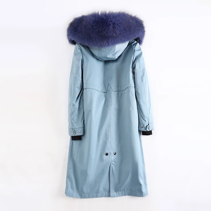 Winter New Fashion Real Fox Fur Collar Parkas Women Fashion Rabbit Fur Liner Coats Women Waterproof Jackets Female Ladies