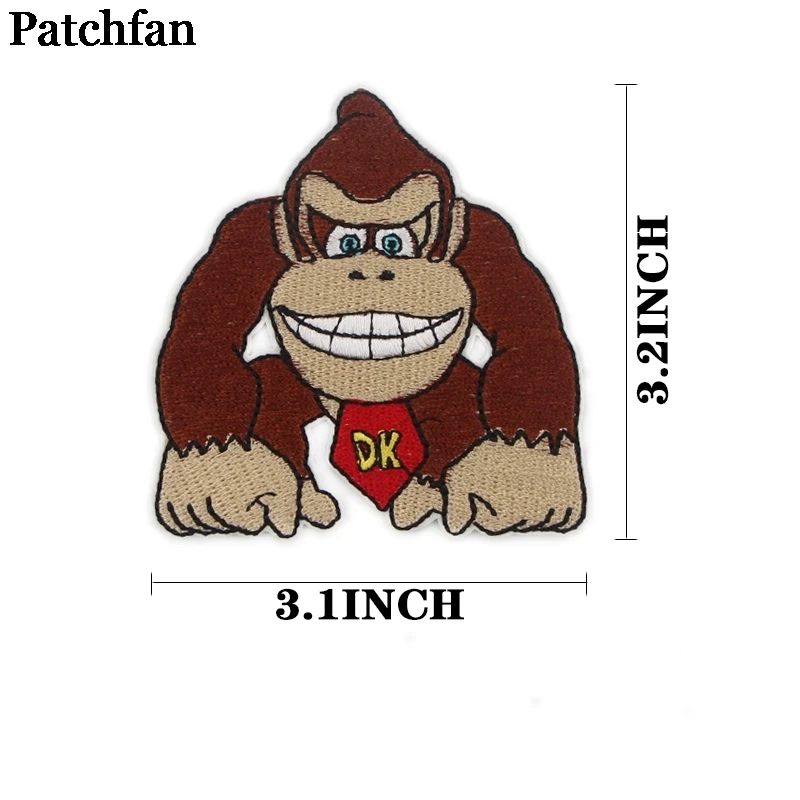 20 шт./лот Patchfan Donkey kong аппликационные заплатки Сделай Сам железо на обуви джинсовая рубашка одежда наклейки в стиле панк вышитый значок A2311