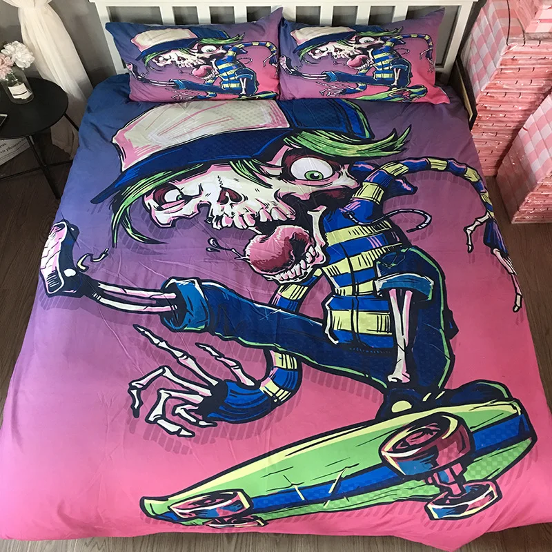 Постельное белье 3D цифровой боксеры Skateboad дизайн постельного белья Galaxy пододеяльник наволочка 2/3 шт. Твин/queen/для кровати King/одноместный/двухместный Размеры