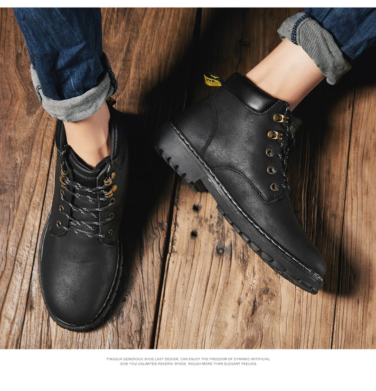 Модные мужские кожаные ботинки Martens; Зимняя мужская обувь; Водонепроницаемая повседневная обувь; Мужская брендовая Роскошная Свадебная обувь; мужские ботинки; Botas