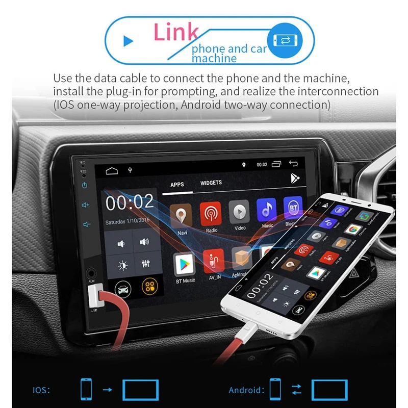 Автомобильный Управление модифицированные 7 дюймовый Hd автомобильный Bluetooth мобильного телефона Mp5 плеер Gps навигации хост