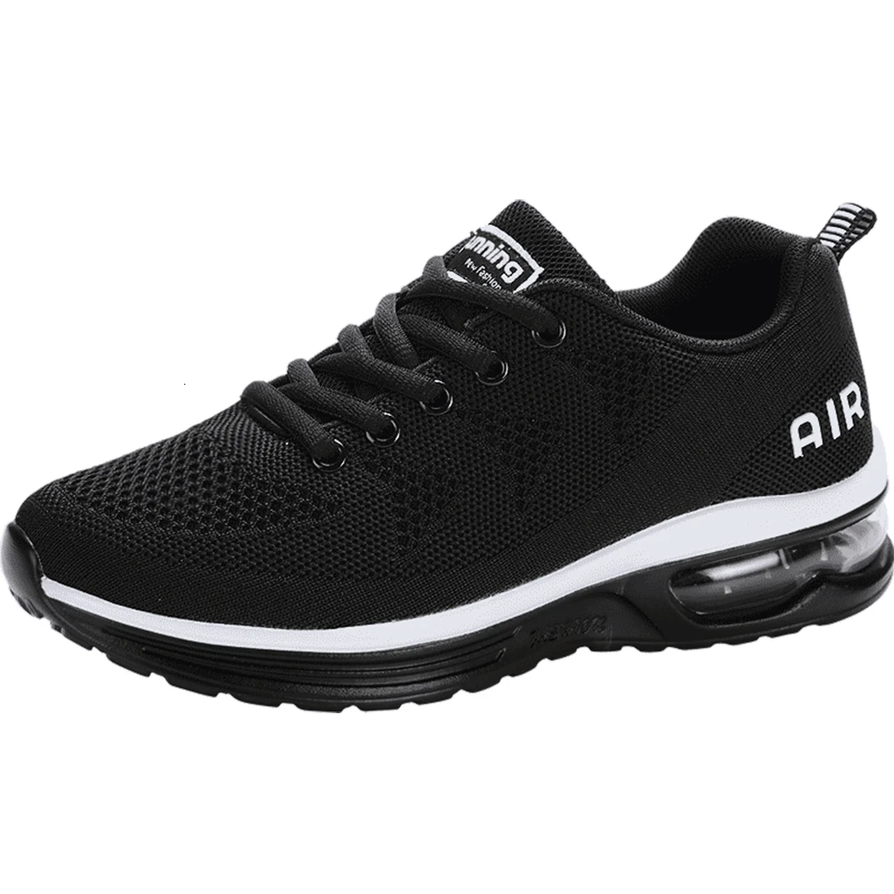 black mens sneakers Мужская спортивная обувь с воздушной подошвой; дышащая сетка; спортивная обувь; светильник; нескользящие кроссовки для ходьбы и бега; спортивная обувь; обувь для бега; сезон осень - Цвет: black mens sneakers
