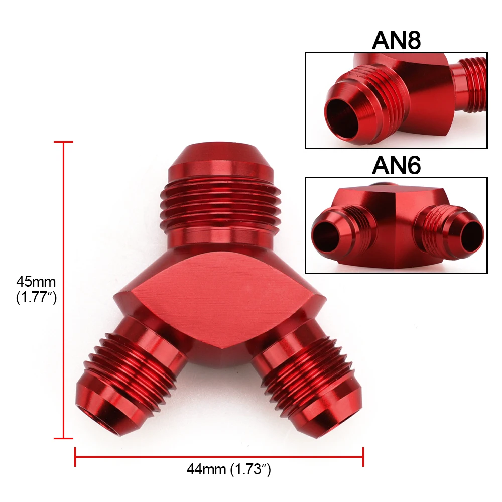 Алюминиевый Y блок Adapte AN6 AN8 AN10 r фитинги адаптер Черный Y Тип нефтяной трубы соединение