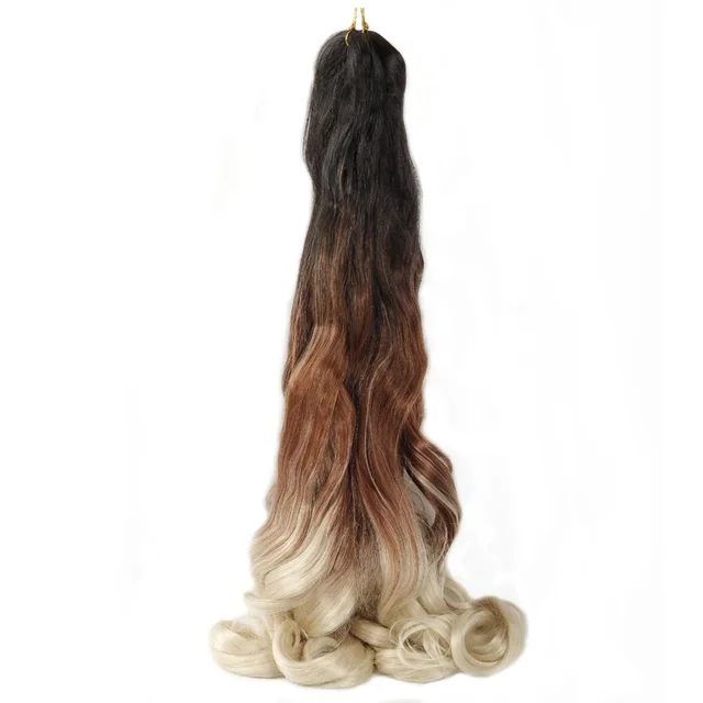 Synthetic 26 Inches Loose Wave Crochet Braids Hair Ombre Spiral Curls Pre Stretched Braiding Hair Extensions For Black Woman #12