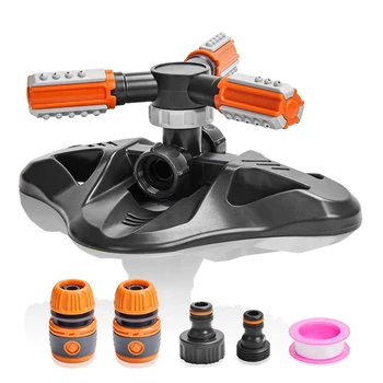 

Garden Sprinkler, Upgrade Lawn Sprinkler Automatic 360 Degree Rotating Irrigation Sprinkler System Easy Hose Connection