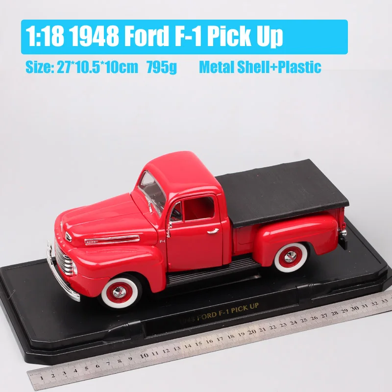 Большие весы автомобиль Винтаж 1948 Ford F1 пикапы 1:18 модели металлические игрушки автомобили миниатюрные Diecasts& игрушечные транспортные средства сувенир для мальчиков