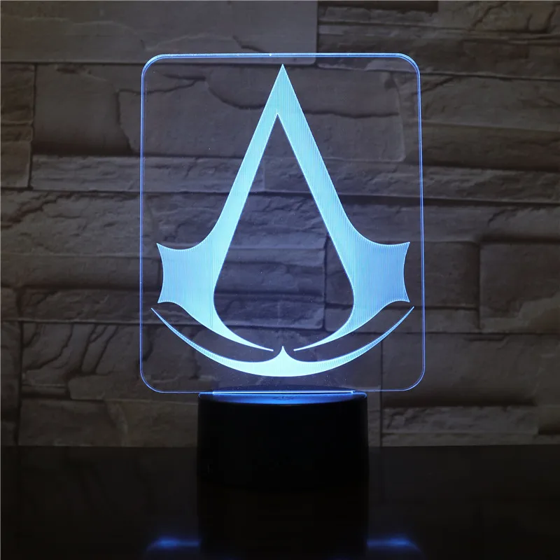 Assassins Creed Game Logo Nightlight Gift for Kids Bedroom Decor Color Changing Study Room 3d Led Night Light Lamp Dropshipping