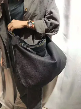 

Luxury Leather Handbags Women Bags Vintage Tote Ladies Cowhide Leather Big Capacity Messenger Shoulder Bags Bolso Mujer